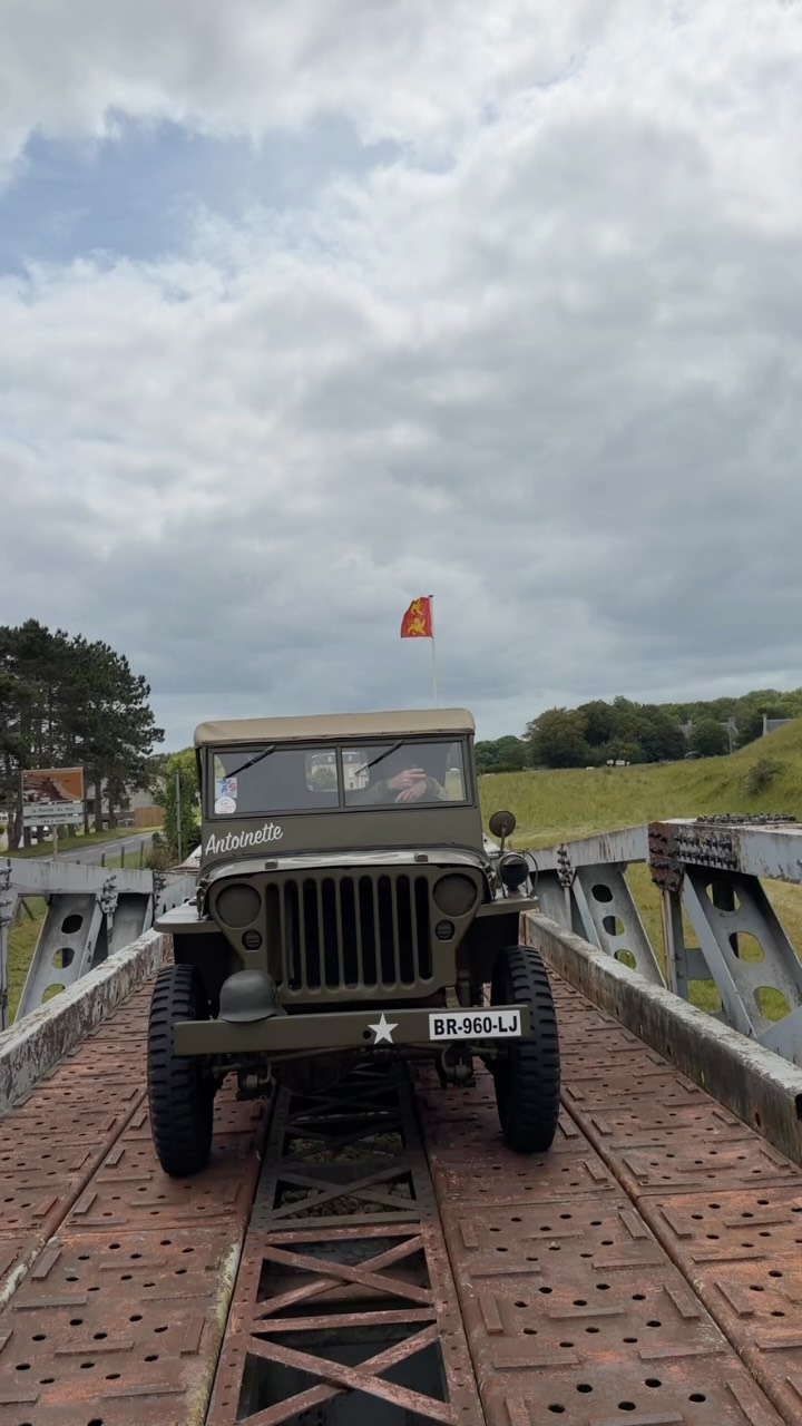 On the Whales of the Mulberry A at Dog-1 exit #omahabeach #ww2 #jeeplovers  #jeep  #jeeplife  normandy 1944